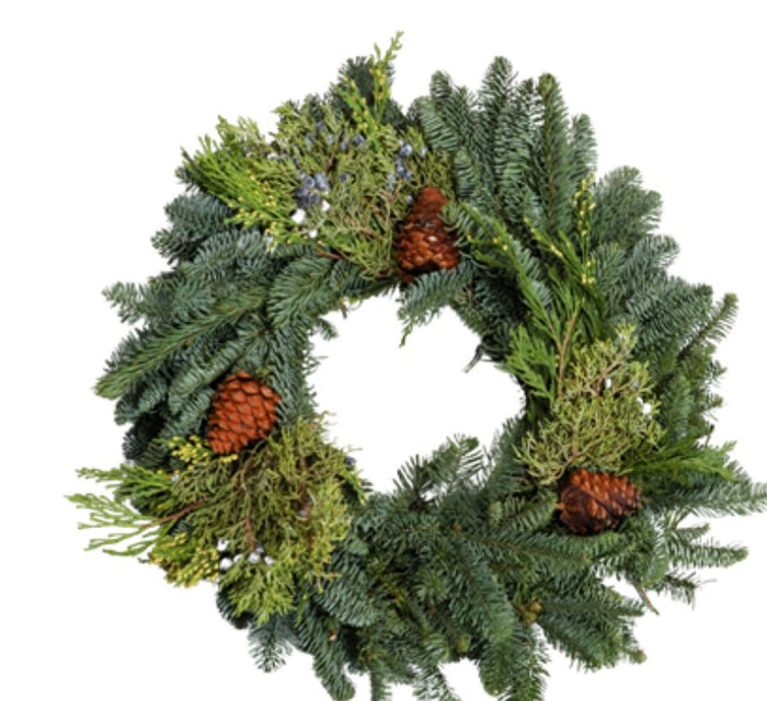 Mixed Evergreen Wreaths Floret + Foliage