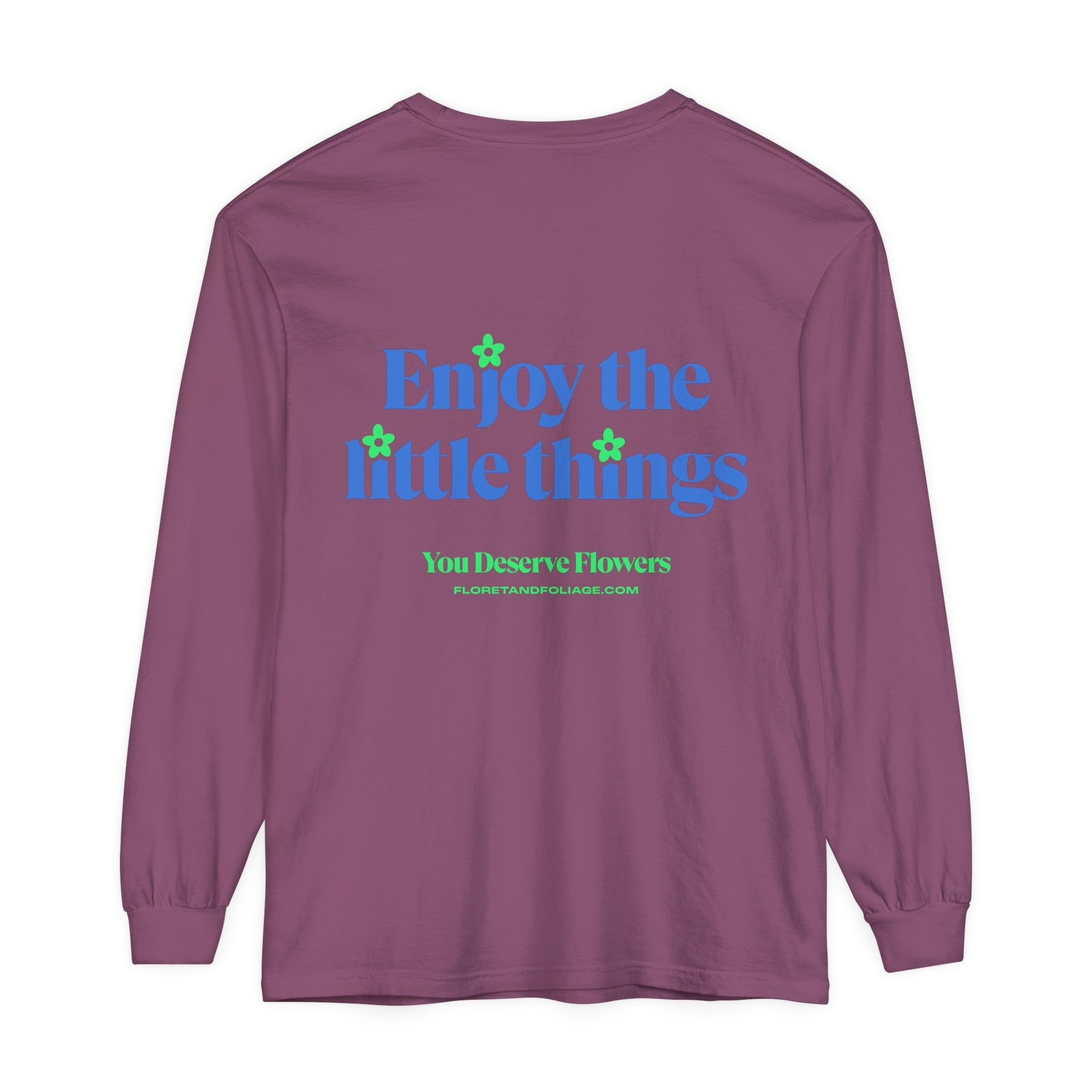 Blue & Green Enjoy the Little Things Long Sleeve T-Shirt  Floret + Foliage