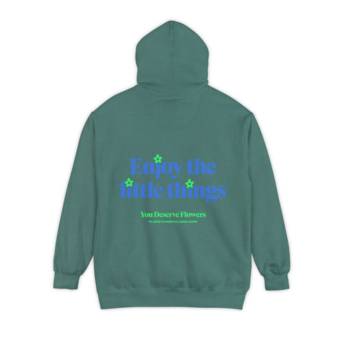 Enjoy the Little Things Blue & Green Hoodie  Floret + Foliage