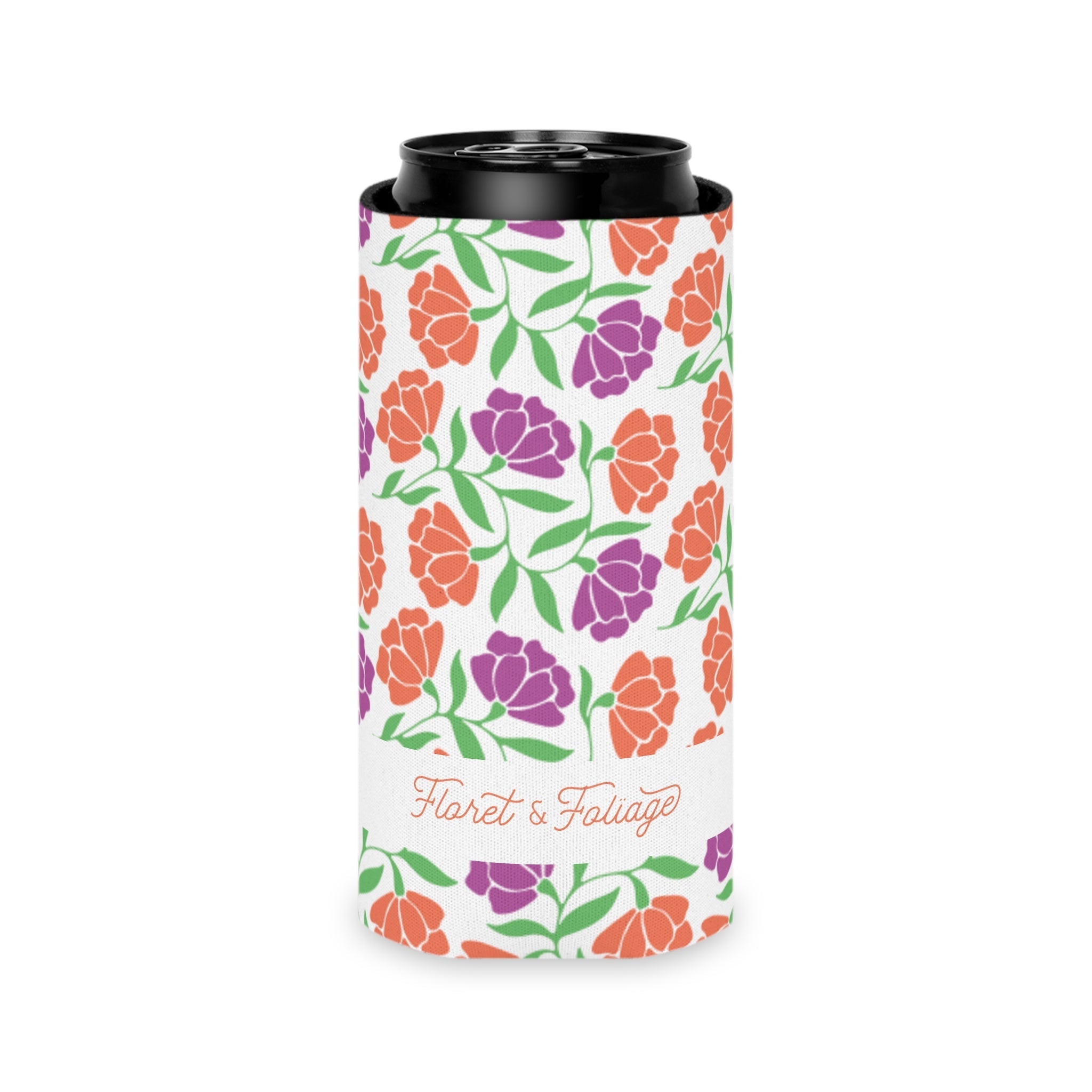 Floral Pattern Can Cooler  Floret + Foliage