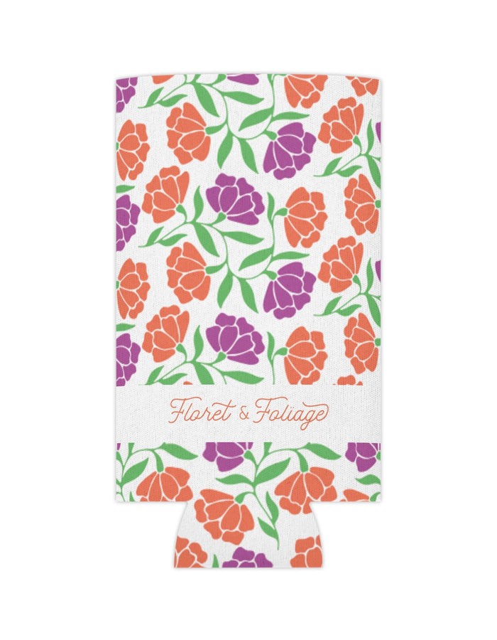 Floral Pattern Can Cooler  Floret + Foliage