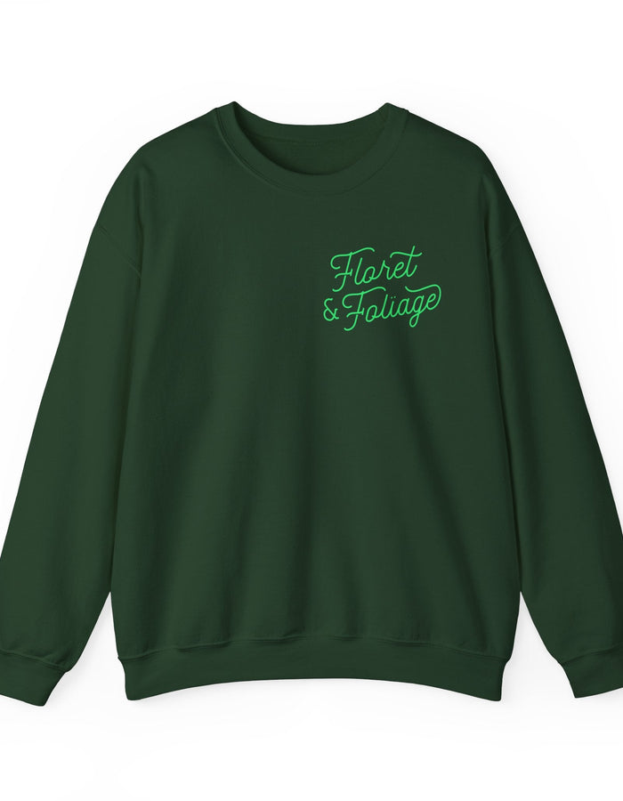 You Deserve Flowers Crewneck Sweatshirt - Green  Floret + Foliage