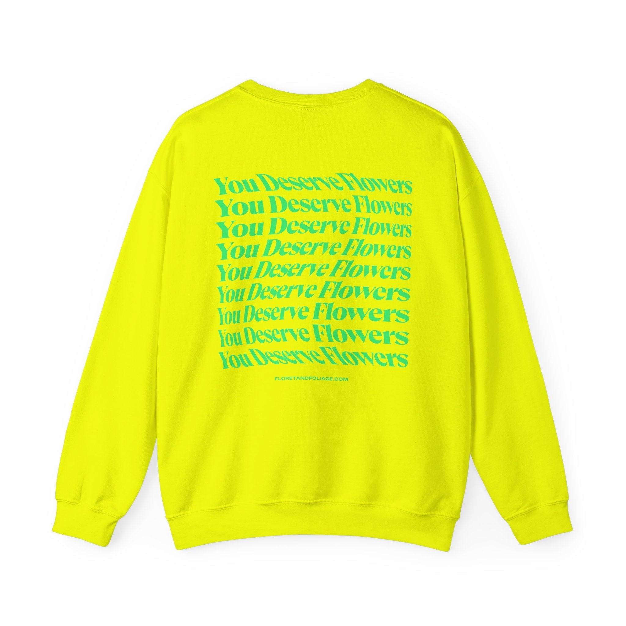 You Deserve Flowers Crewneck Sweatshirt - Green  Floret + Foliage