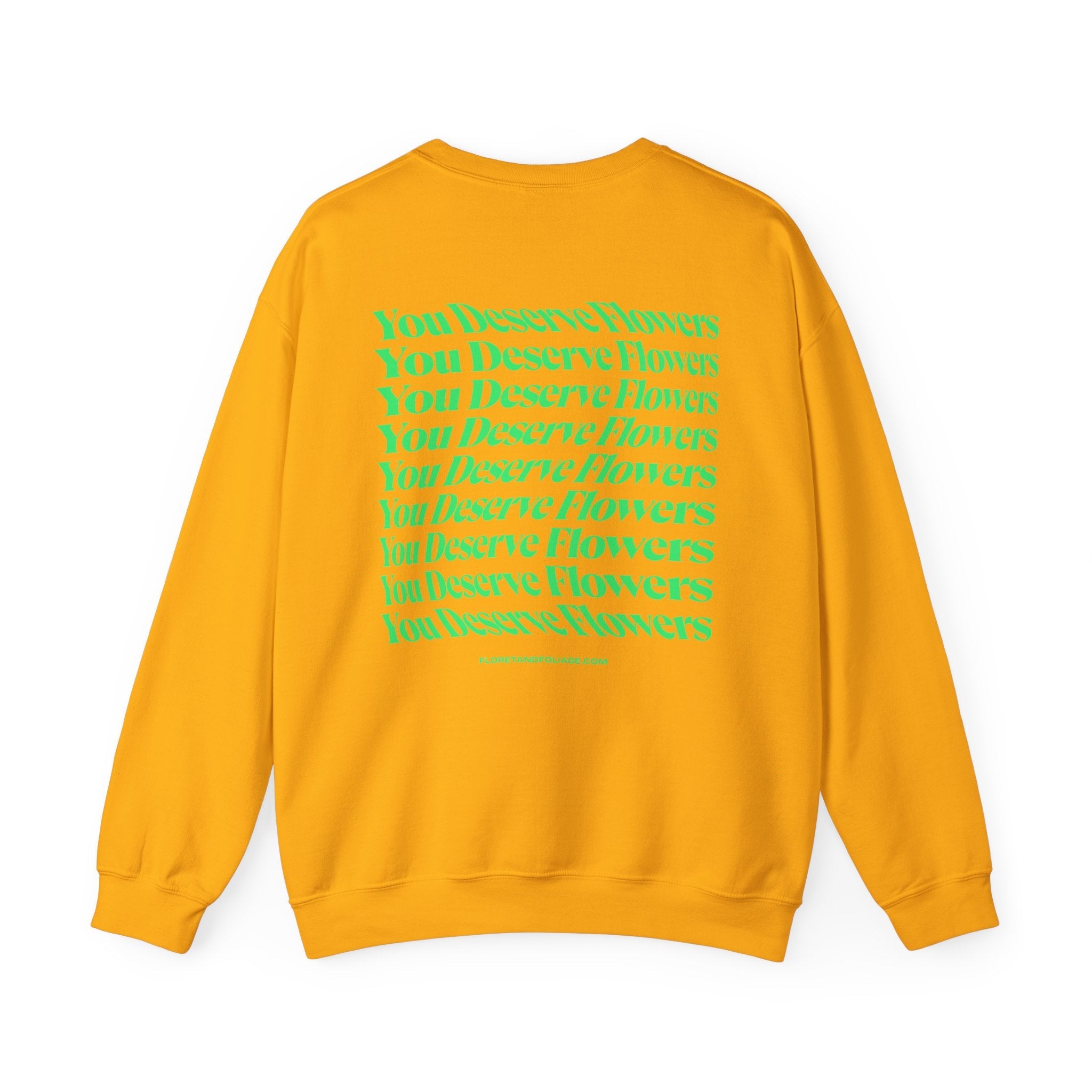 You Deserve Flowers Crewneck Sweatshirt - Green  Floret + Foliage