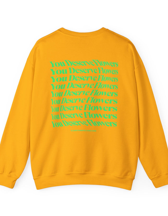 You Deserve Flowers Crewneck Sweatshirt - Green  Floret + Foliage