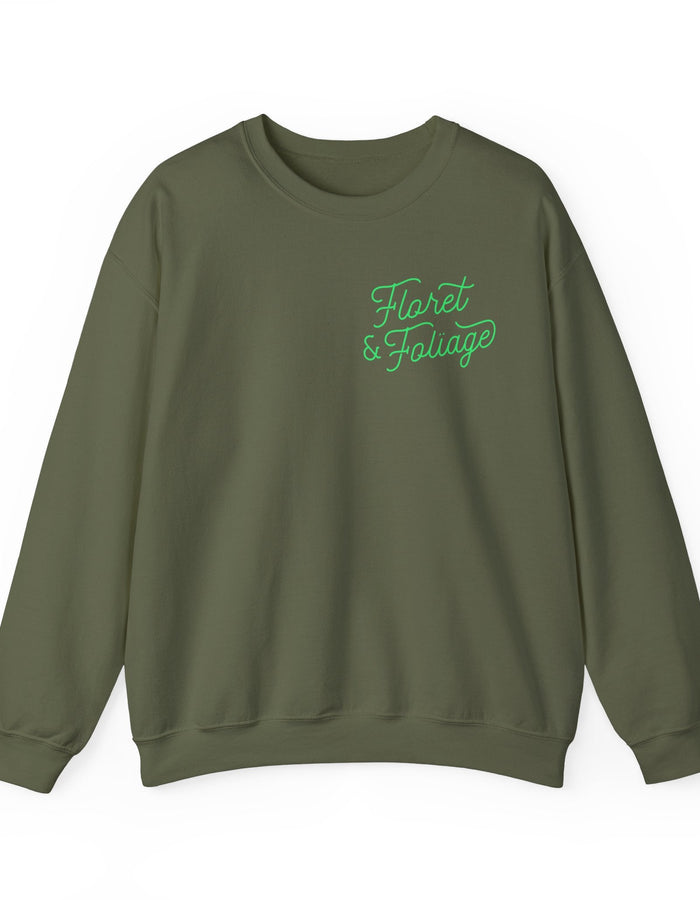 You Deserve Flowers Crewneck Sweatshirt - Green  Floret + Foliage