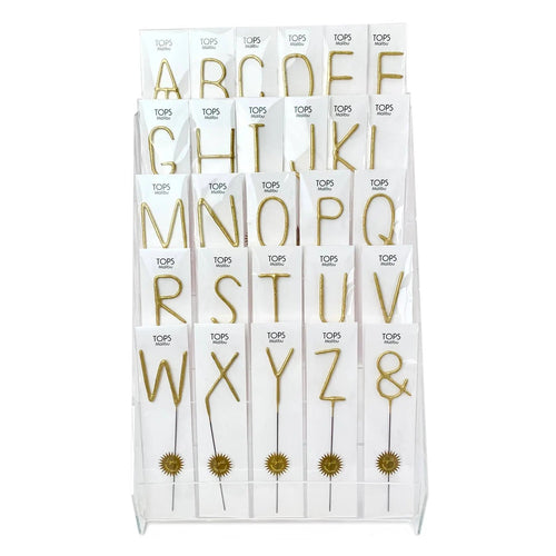 Big Golden Sparkler Wand - Letters TOPS Malibu Floret + Foliage