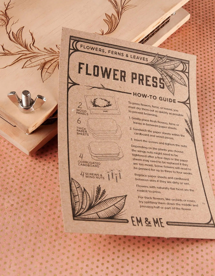 Botanical Heirloom Flower Press Kit em and me studio Floret + Foliage