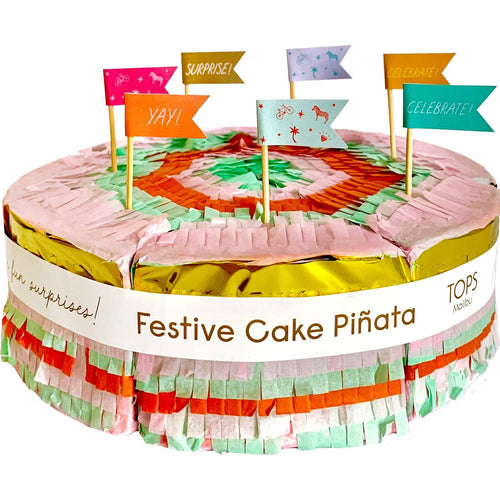 Cake Piñata - Festive Bright w/ 7 Slices TOPS Malibu Floret + Foliage