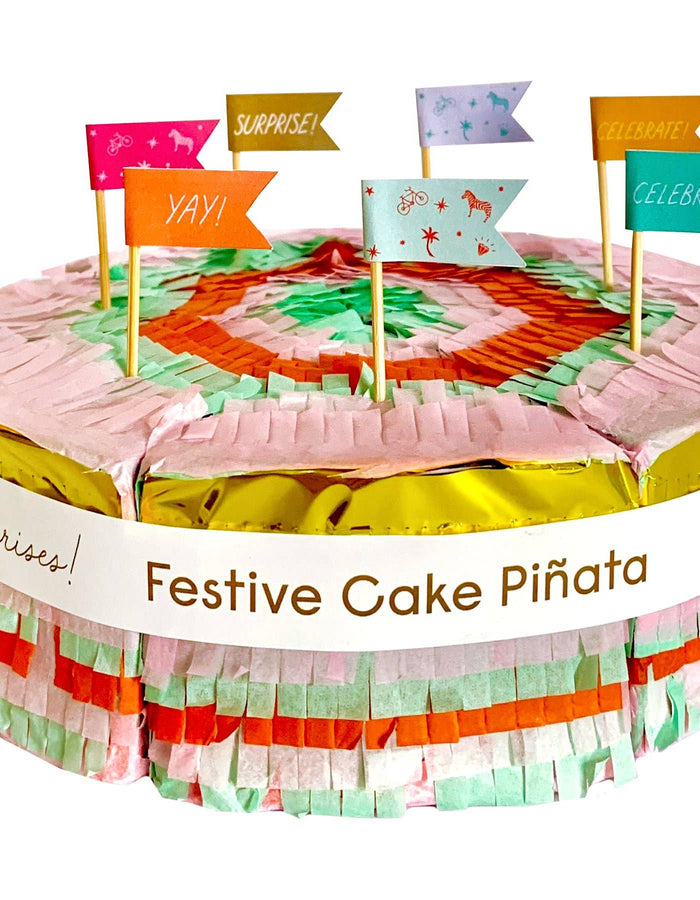Cake Piñata - Festive Bright w/ 7 Slices TOPS Malibu Floret + Foliage