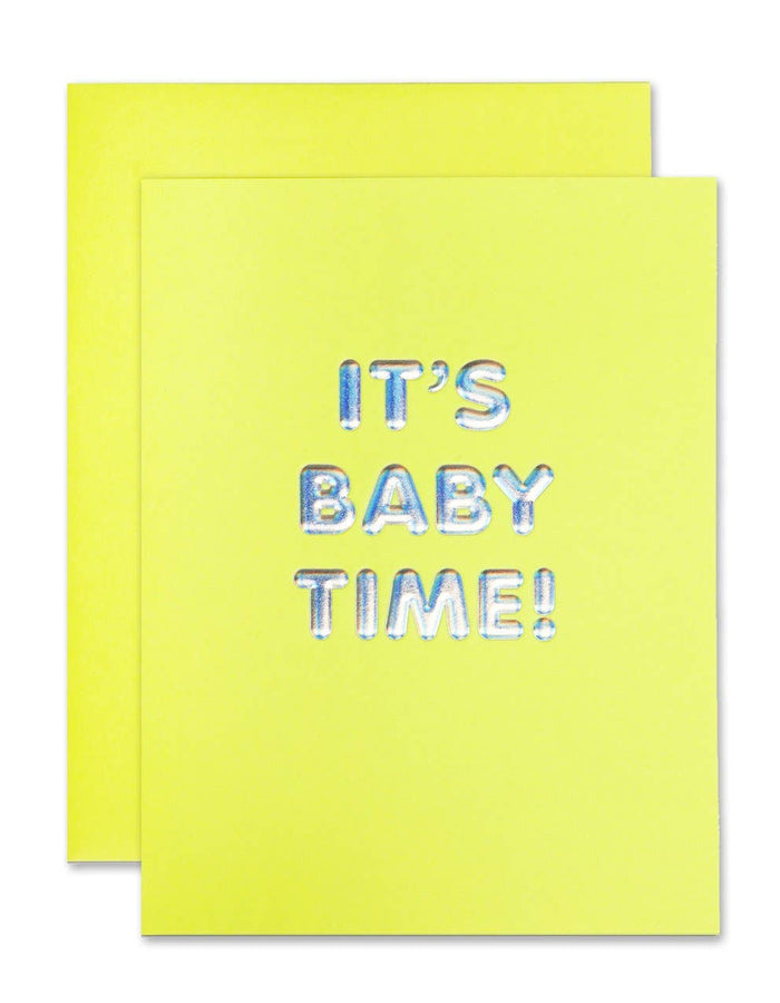 It's Baby Time Baby Card - Floret + Foliage Flower delivery in Fargo, North Dakota