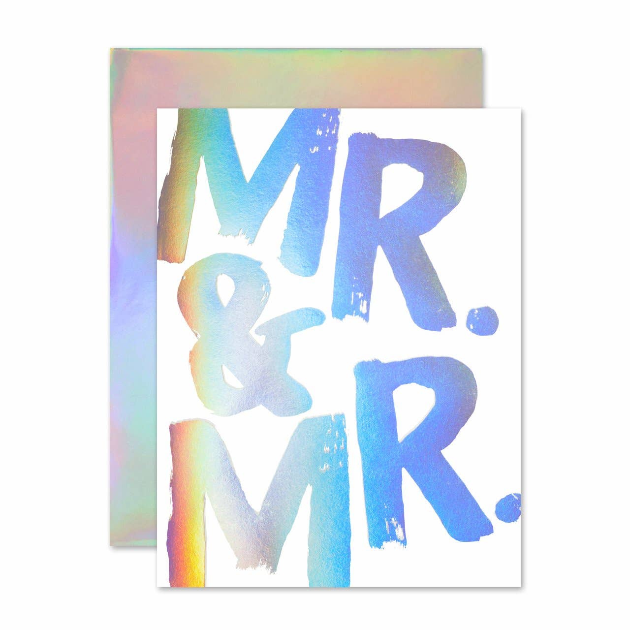 Mr. & Mr. Hologram Wedding Card - Floret + Foliage Flower delivery in Fargo, North Dakota