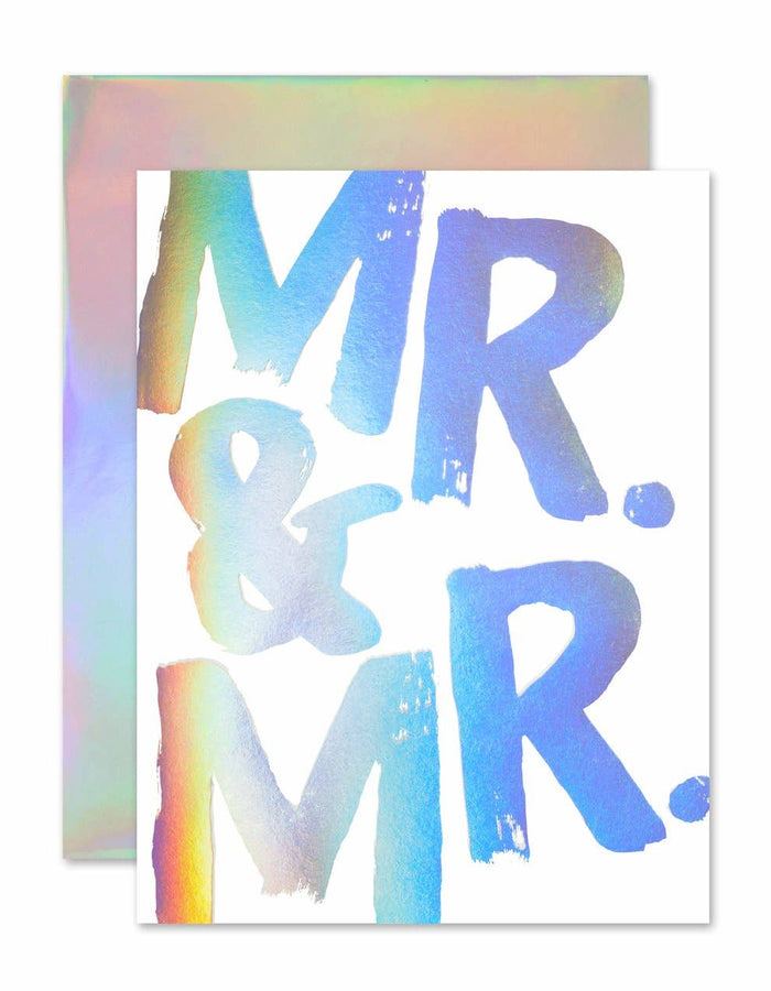 Mr. & Mr. Hologram Wedding Card - Floret + Foliage Flower delivery in Fargo, North Dakota