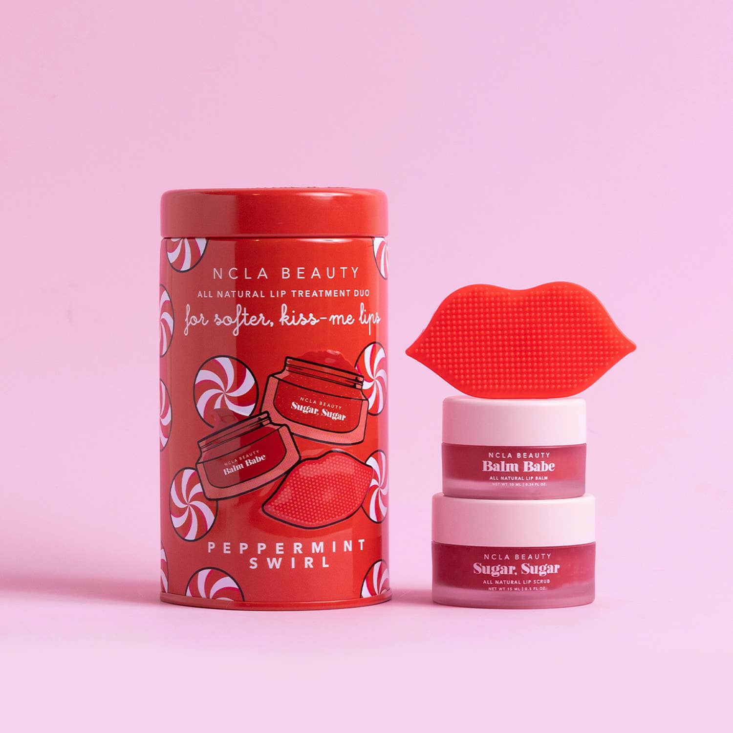 Peppermint Swirl Lip Care Holiday Gift Set - Floret + Foliage Flower delivery in Fargo, North Dakota