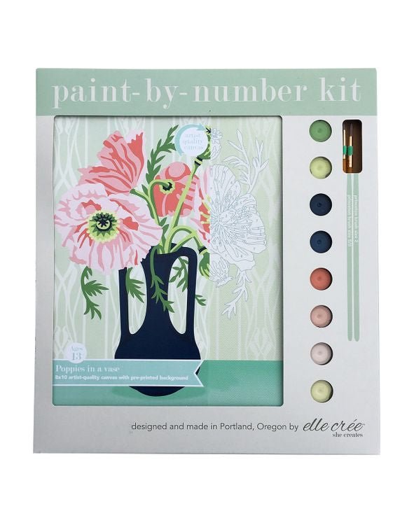 Poppies in Vase Paint-by-Number Kit - Floret + Foliage Flower delivery in Fargo, North Dakota