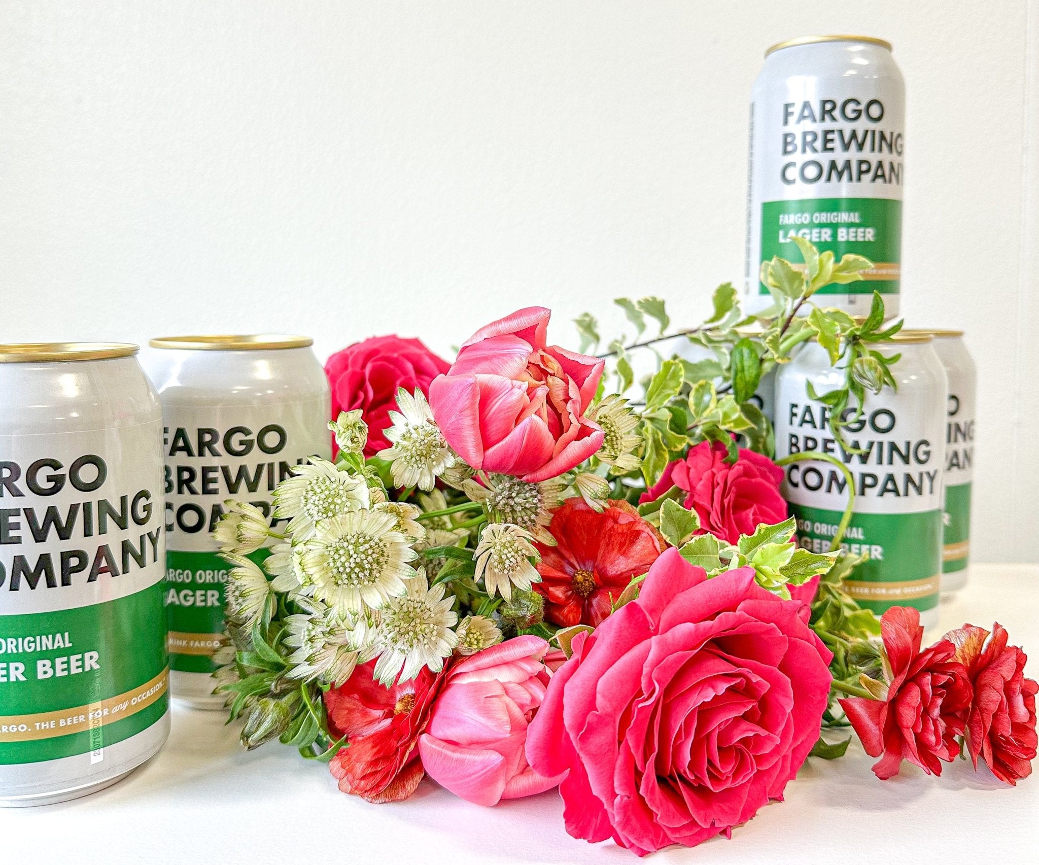 Six Pack from Fargo Brewing Co. & Flowers Floret + Foliage Floret + Foliage